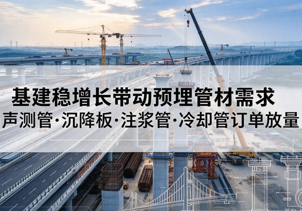 洛阳基建稳增长带动预埋监测管材需求，声测管、沉降板、注浆管订单持续放量